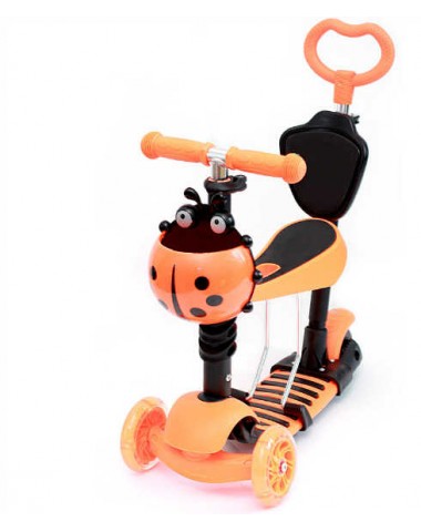 Самокат scooter 5в1 божья коровка оранжевый