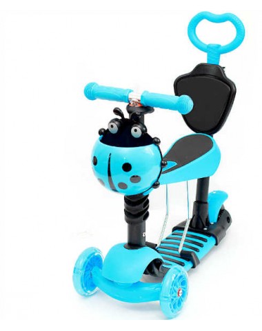 Самокат scooter 5в1 божья коровка голубой