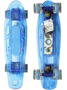 Миникруизер TRANSPARENT 22" LIGHT Music синий Миникруизер TRANSPARENT 22" LIGHT Music синий