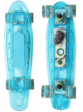 Миникруизер TRANSPARENT 22" LIGHT Music аква Миникруизер TRANSPARENT 22" LIGHT Music аква