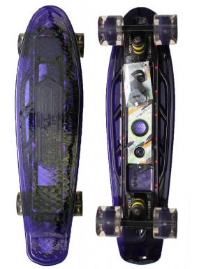 Миникруизер  TRANSPARENT 22" LIGHT Music фиолетовый