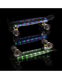 Миникруизер  TRANSPARENT 22" LIGHT 2018  светящийся прозрачный серый