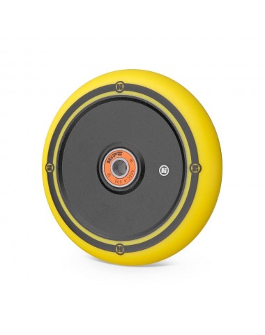 Колесо Hipe Flat Solid logo 110мм черный/желтый для трюкового самоката