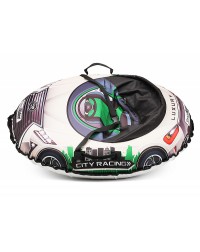 Надувные санки-тюбинг с сиденьем и ремнями Small Rider Snow Cars 3 (LX-зеленый)