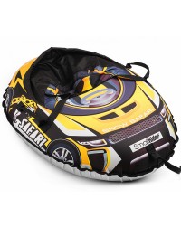 Надувные санки-тюбинг с сиденьем и ремнями Small Rider Snow Cars 3 (Сафари желтый)