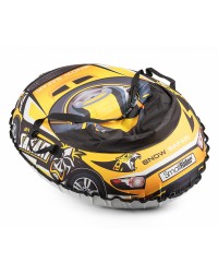 Надувные санки-тюбинг с сиденьем и ремнями Small Rider Snow Cars 3 (Сафари желтый)
