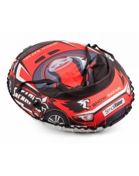 Надувные санки-тюбинг с сиденьем и ремнями Small Rider Snow Cars 3 (Сафари красный)