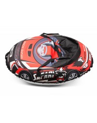 Надувные санки-тюбинг с сиденьем и ремнями Small Rider Snow Cars 3 (Сафари красный)