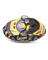 Надувные санки-тюбинг с сиденьем и ремнями Small Rider Snow Cars 3 (Сафари желтый)