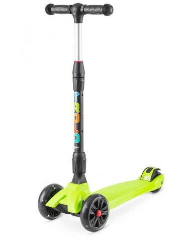 Самокат Rapid со светящимися колесами Салатовый трехколесный / кикборд Самокат Rapid со светящимися колесами Салатовый трехколесный / кикборд