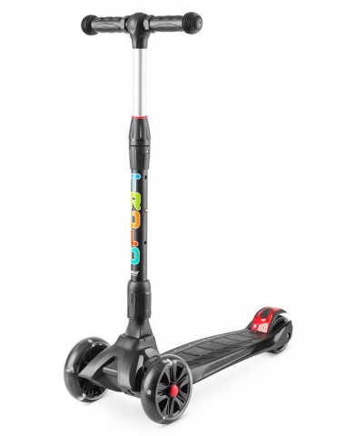 Самокат Rapid со светящимися колесами Черный трехколесный / кикборд Самокат Rapid со светящимися колесами Черный трехколесный / кикборд