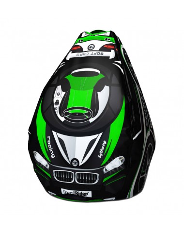 Мешок-рюкзак-подушка, спинка для тюбингов ST4, Small Rider Bags Машинки (BM зеленый)