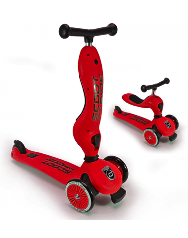 Детский трехколесный самокат с сиденьем Scoot&Ride HighwayKick 1 (Seat) (красный)