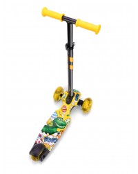 Детский трехколесный самокат со светящими колесами Small Rider Turbo 2 Cartoons (желтый, зеленый дино) Детский трехколесный самокат со светящими колесами Small Rider Turbo 2 Cartoons (желтый, зеленый дино)