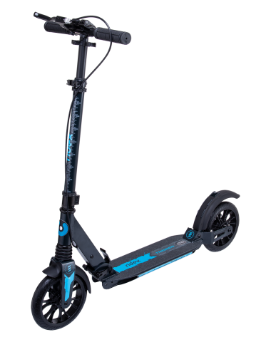 Самокат 2-колесный Trigger 200 мм, дисковый тормоз, черный/голубой