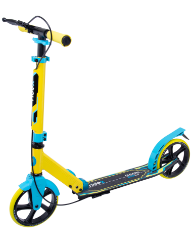 Самокат 2-колесный Rank 200 мм, ручной тормоз, желтый/голубой Самокат 2-колесный Rank 200 мм, ручной тормоз, желтый/голубой