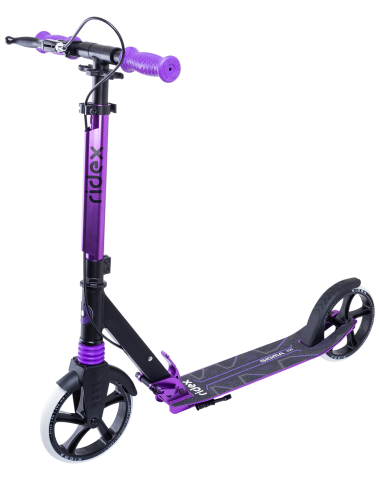 Самокат 2-колесный Sigma 200 мм, ручной тормоз, черный/фиолетовый