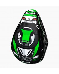 Мешок-рюкзак-подушка, спинка для тюбингов ST4, Small Rider Bags Машинки (BM зеленый)