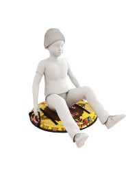 Ледянка-щит с ремнями, мягкая Small Rider Slider, 55 см (Индеец)