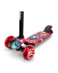 Детский трехколесный самокат со светящими колесами Small Rider Turbo 2 Cartoons (красный, синяя акула) Детский трехколесный самокат со светящими колесами Small Rider Turbo 2 Cartoons (красный, синяя акула)