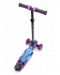 Детский трехколесный самокат со светящими колесами Small Rider Turbo 2 Spacecraft (фиолет-аква)