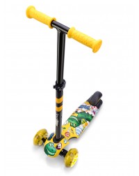 Детский трехколесный самокат со светящими колесами Small Rider Turbo 2 Cartoons (желтый, зеленый дино) Детский трехколесный самокат со светящими колесами Small Rider Turbo 2 Cartoons (желтый, зеленый дино)