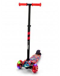 Детский трехколесный самокат со светящими колесами Small Rider Turbo 2 Cartoons (красный, синяя акула) Детский трехколесный самокат со светящими колесами Small Rider Turbo 2 Cartoons (красный, синяя акула)