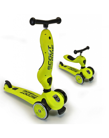Детский трехколесный самокат с сиденьем Scoot&Ride HighwayKick 1 (Seat) (лайм)