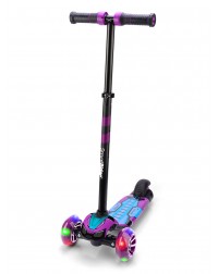Детский трехколесный самокат со светящими колесами Small Rider Turbo 2 Spacecraft (фиолет-аква)
