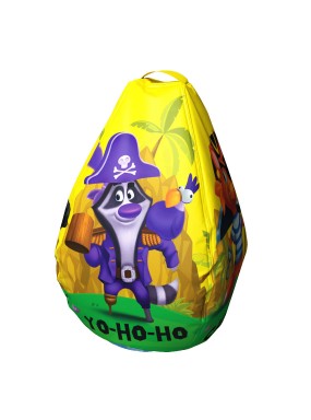 Мешок-рюкзак-подушка, спинка для тюбингов ST4, Small Rider Bags Пираты (желтый)