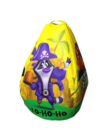 Мешок-рюкзак-подушка, спинка для тюбингов ST4, Small Rider Bags Пираты (желтый)