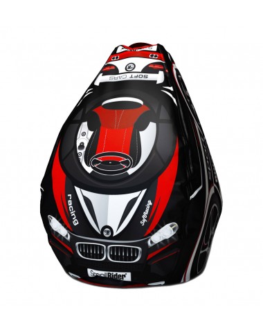 Мешок-рюкзак-подушка, спинка для тюбингов ST4, Small Rider Bags Машинки (ВМ красный)