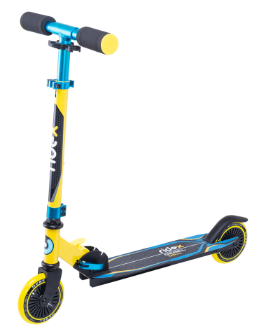 Самокат 2-колесный Rebel 125 мм, желтый/голубой Самокат 2-колесный Rebel 125 мм, желтый/голубой