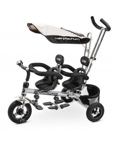 Элитный трехколесный велосипед для двойни Small Rider Platinum ALT (платина)