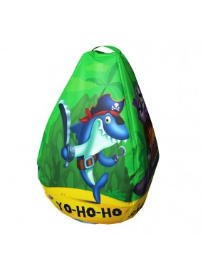 Мешок-рюкзак-подушка, спинка для тюбингов ST4, Small Rider Bags Пираты (зеленый)