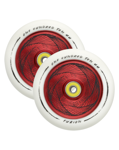 Колеса (пара) 110 mm Hollowcore Wheel (pair) - Marker / White Red Core White PU для трюкового самоката