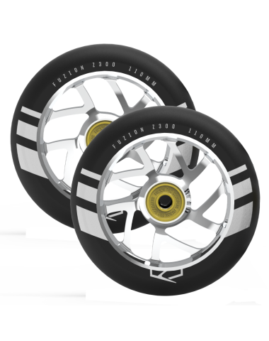 Колеса (пара) 110 mm Wheel (pair) - Silver Ano / Black PU для трюкового самоката
